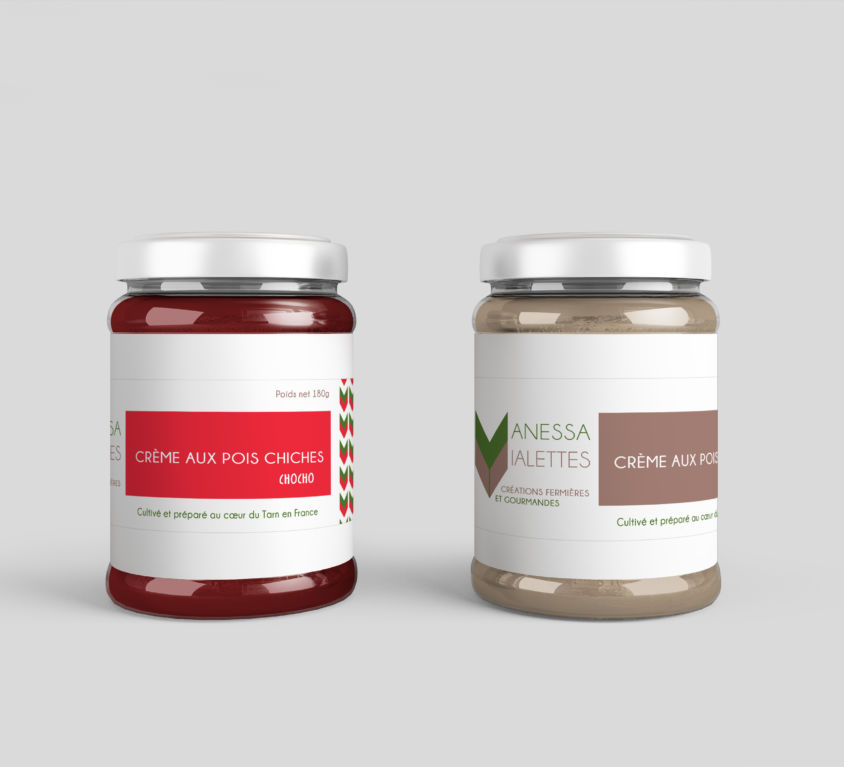 Création packaging et identité visuelle pour alimentaire Vanessa Vialettes