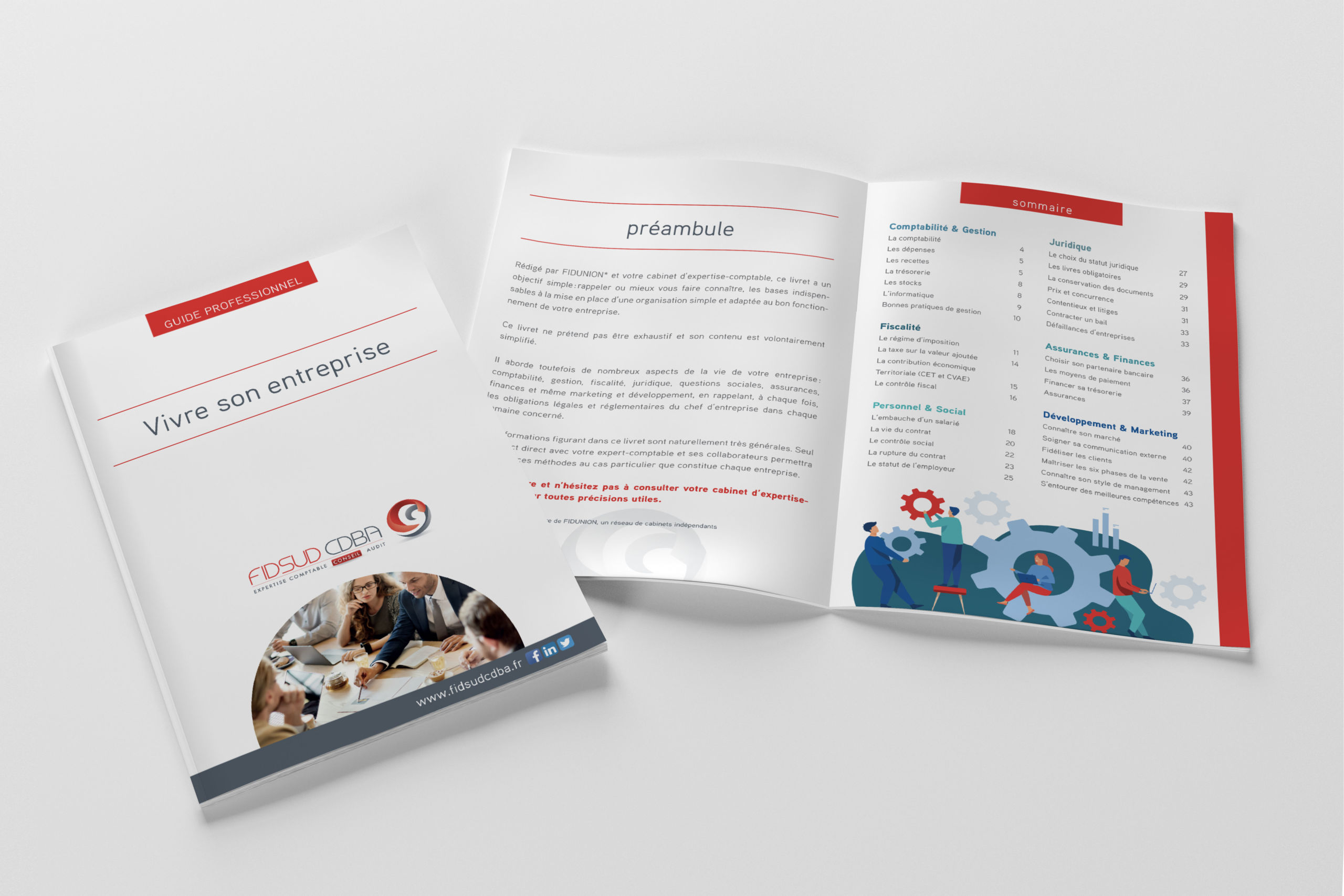 couverture et double page guide entreprise