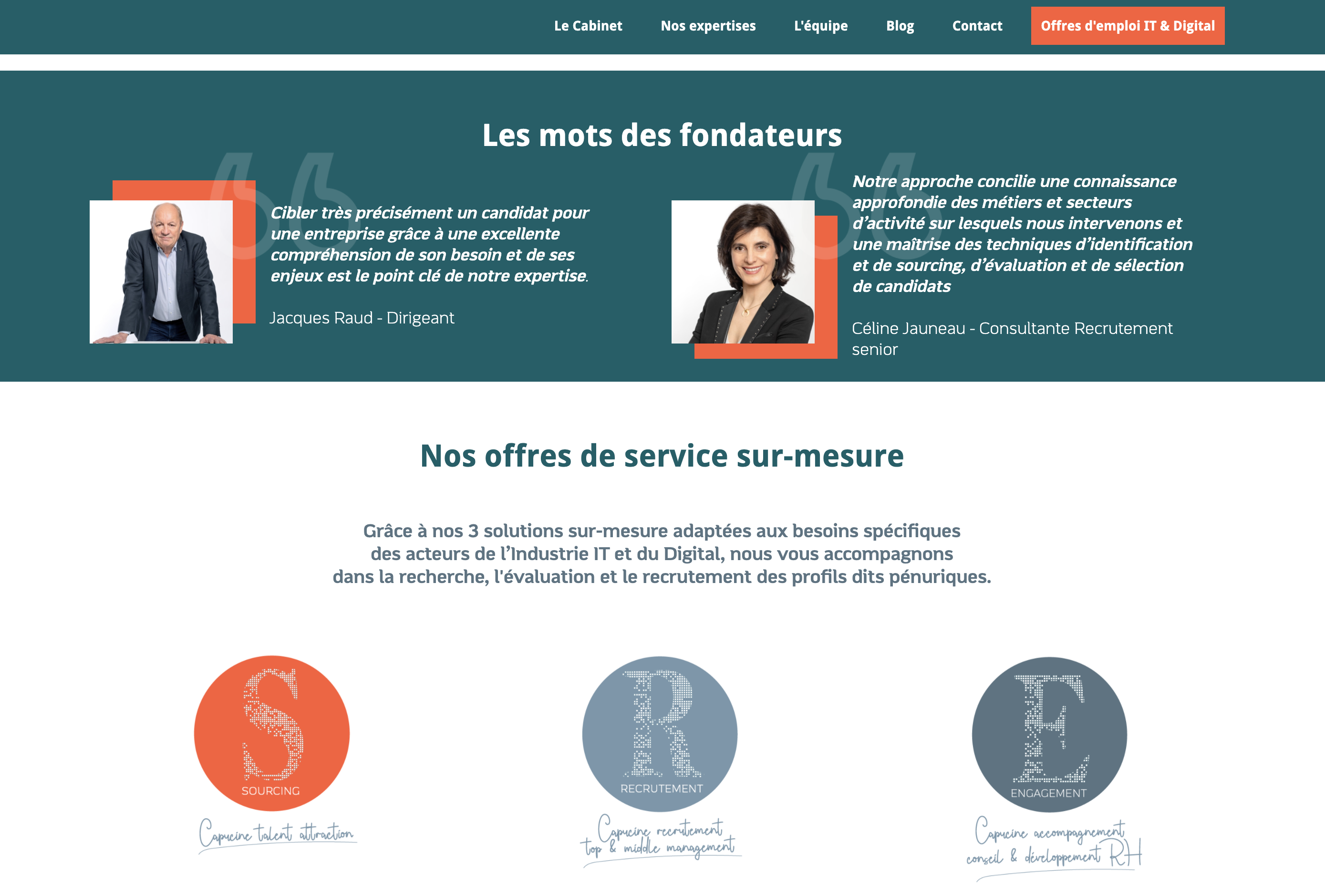 page site internet capucine et associés